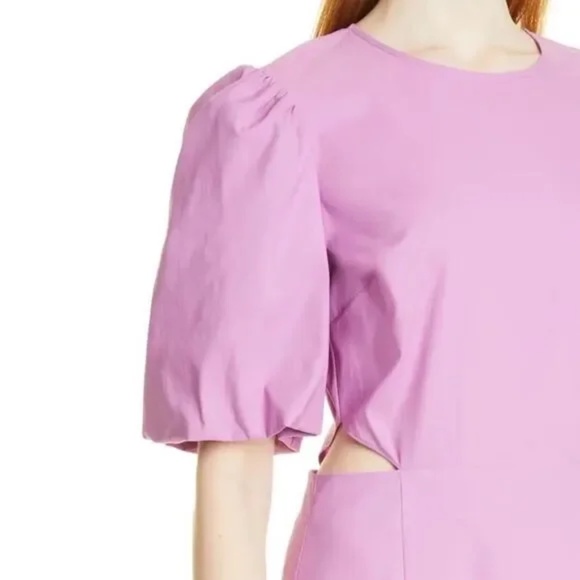 Veronica Beard Iker Puff Sleeve Cutout Dress in Vivid Orchid Size 10 New NWT - Picture 4 of 13